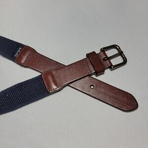 Polo Ralph Lauren Youth/Kids Belt Canvas & Leather Navy Blue / Brown Size 20/50